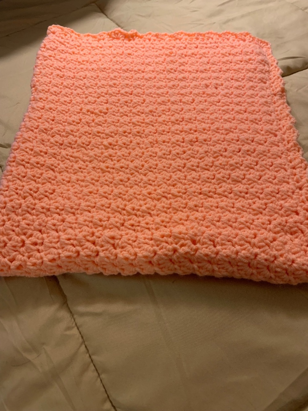 Handmade Crocheted Sherbet Baby Blanket 0-3 Month - NEW